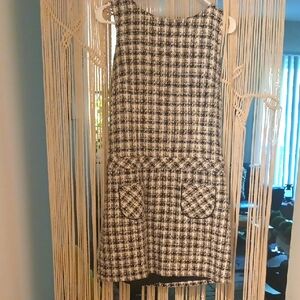 Women's Chic Black and White Plaid Dress By Laundry Size 6